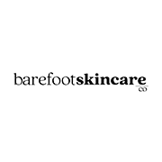 Barefoot Skincare Co logo with black text on a white background.