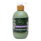 Green shampoo bottle with bamboo pump containing A Bit Hippy Blonde Hydrating Conditioner on a white background.