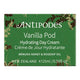 Green box packaging of 15ml Antipodes Vanilla Pod Hydrating Day Cream. Manuka honey & rosehip oil.