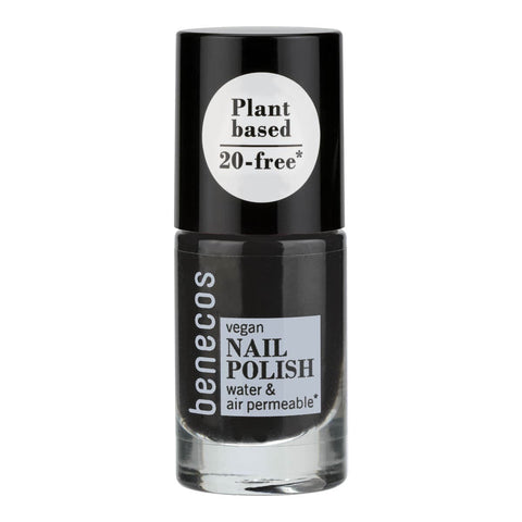 Benecos vegan nail polish bottle on a white background.
