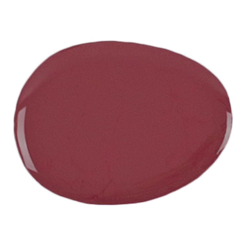 Round maroon nail polish swatch on a white background.