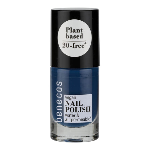 Benecos vegan nail polish bottle on a white background.