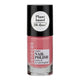 Benecos vegan nail polish bottle with pink polish on a white background.