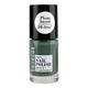 Green nail polish bottle with black cap on a white background.