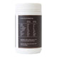 Nutrition information label on a white container with a brown label.