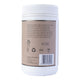 Back label of a white container with text and logos on a white background