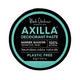 Black Chicken Remedies Axilla Deodorant Paste Barrier Booster Plastic Free 60g round black tin lid with teal lettering, top view on white