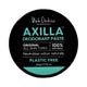 Black Chicken Remedies Axilla Deodorant Paste Original Plastic Free 60g round black tin lid with teal and white lettering, top view on white
