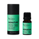 Black Chicken Remedies Essential Oil Blend Signature 9ml bottle standing beside its black cylinder box, front view on a plain white background