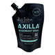 Black Chicken Remedies Axilla Deodorant Spray 250ml Refill pouch on a white background.