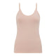 Boody Base Layer Cami Top Nude, a flat pale pink camisole with thin straps and a scooped neckline, front view on a plain white background