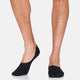 Black liner socks modelled on a male's feet.