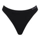Boody G-String Black, a flat black g-string with a logo waistband, front view on a plain white background, clear product photo