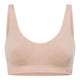 Boody Seamfree Crop Bra Shell, a flat pale pink crop bra with wide straps, front view on a plain white background, clear product photo