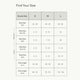 Size chart for Boody sock products showing shoe size conversions.