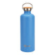 Cheeki 1.6L Thirsty Max Bottle in azure blue with a bamboo topped cap and a carry loop, front view on a plain white background