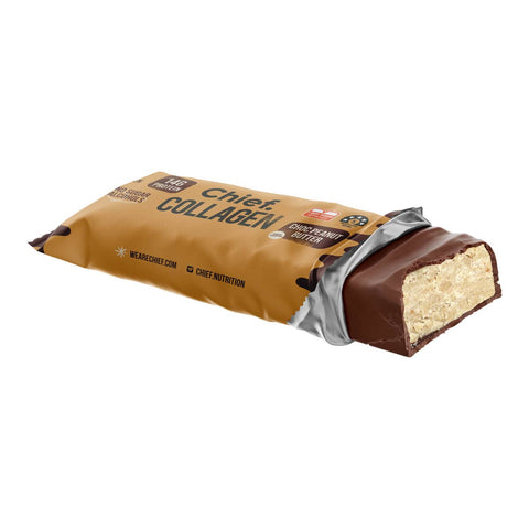 Chief Collagen protein bar with a visible cross-section on a white background