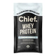 Sachet of Chief Whey Protein in creamy vanilla flavour, featuring a black label with a light blue accent.