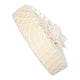 Downunder Wash Co. Tuffy Stain Remover with Net Lemon Eucalyptus 120g round bar in a cream net bag, seen from the side on a plain white background
