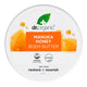 Dr. Organic Manuka Honey Body Butter 200ml in recyclable white plastic packaging. Restores & nourishes dry skin. Organic & natural ingredients. 