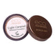 Eco Minerals Perfection Foundation Light Caramel 5g, an open pot showing its label beside its brown lid with Byron Bay lettering on white