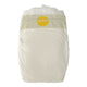 White nappy with a yellow label on a white background.