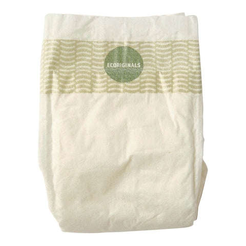 Folded nappies with a green 'ECORIGINALS' label on a white background.