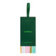 Endota Signature Blend Hair Care gift box in forest green with a matching green ribbon loop and pastel rainbow-coloured accents at the bottom, shown on a plain white background.