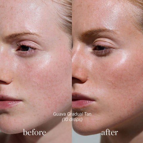 Guava Gradual Tan before & after