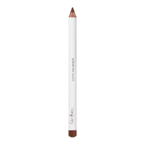 Ere Perez Jojoba Eye Pencil Clay 1.1g, a slim white pencil with a brown tip, standing upright, front view on a plain white background