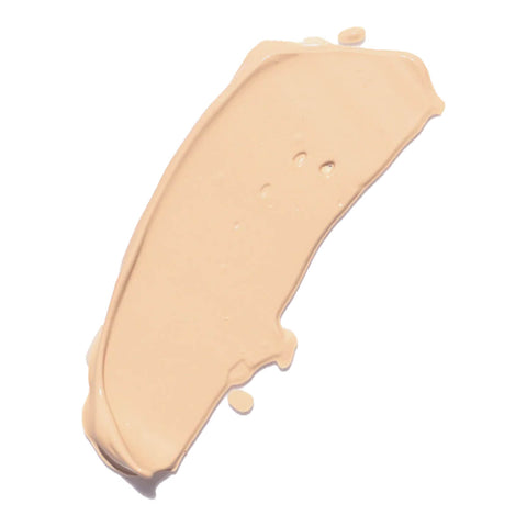 Ere Perez Lychee Crème Corrector 10ml Uno swatch, a smear of pale peach corrector, close up on a plain white background, clear product photo