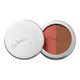 Ere Perez Rice Powder Blush & Bronzer Brooklyn 9g, an open round compact with its lid showing a two tone coral and bronze powder, front view on white