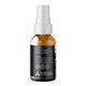Essential Dog Herbal Ear Cleaner for Dogs 50ml amber bottle turned to show the back label with small print on a plain white background