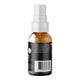 Essential Dog Herbal Ear Cleaner for Dogs 50ml amber bottle turned to show the side of the label with a barcode on a plain white background
