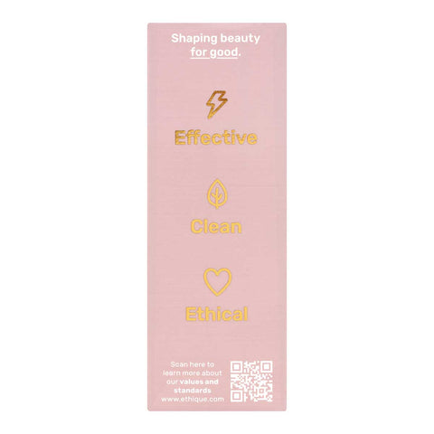 Right side of Ethique Gentle Solid Shampoo Fragrance-Free 110g box, showing product highlights.