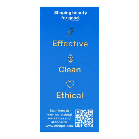 Right side of Ethique Hydrating Solid Conditioner for Dry Hair 60g box, showing product highlights.