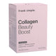 Box of 28 single serves/168g of Frank Simple Collagen Beauty Boost, a pomegranate flavoured, daily collagen supplement with vitamin C, digestive enzymes, prebiotic fibres, and antioxidants to support skin elasticity and hydration.