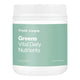 Tub of 210g of Frank Simple Greens Vital Daily Nutrients in Mango & Papaya flavour, a super greens powder with mushrooms, prebiotic fibre, and digestive enzymes to support general well-being.