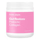 Jar of 'Gut Restore Prebiotic Collagen' 260g by Frank Simple with pink label on white background.