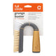 A packaged Full Circle Grunge Buster Tile Brush with a gray handle, natural bamboo grip, and white bristles on a white background.