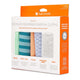 Full Circle Renew Essentials Microfibre Cloths 5 pack in an orange and white box showing five striped cloths, front of the box on white