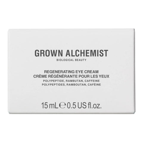 Grown Alchemist regenerating eye cream box packaging 15ml on a white background.