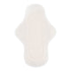 Inside view of a hannahPAD reusable medium pad made from certified organic cotton, featuring double snap fasteners and silicone grips to prevent slippage.