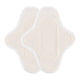Inside view of a hannahPAD reusable small pad made from certified organic cotton, featuring double snap fasteners and silicone grips to prevent slippage.