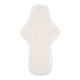 Inside view of a hannahPAD reusable large/overnight pad made from certified organic cotton, featuring a single snap fastener.