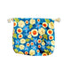 hannah Waterproof Wet Bag Blue Yellow Flowers, a bright blue drawstring bag printed with yellow and red flowers on a plain white background