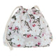 hannah Waterproof Wet Bag to keep your reusable cloth pads organised. Features 2 compartments to separate clean and used pads, a waterproof lining on the inside, and a secure drawstring closure. Pink floral design.