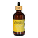 Honest Skincare Organic Jojoba Oil 250ml in an amber dropper bottle with a yellow label and a bamboo cap, front view on a plain white background