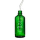 Honest Skincare Organic Rosemary Revitalising Hair Serum 100ml open green bottle with its dropper lifted and a drop falling on white