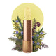 Moisture stick with vine details & a flower on the tip. Set against a floral background.